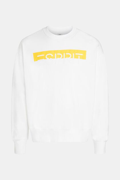 Sweatshirt mit matt-glänzendem Logo-Aufnäher, WHITE, overview