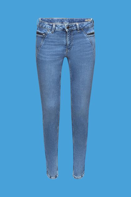 Skinny-Jeans mit mittelhohem Bund und Ziptaschen