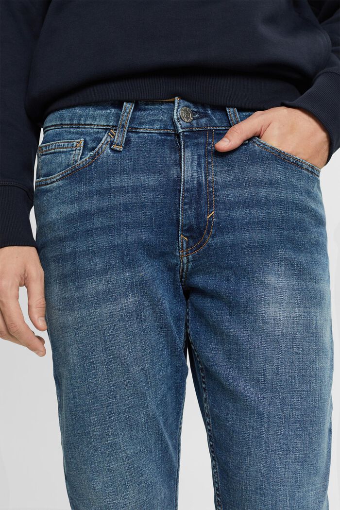 Jeans mit schmaler Passform und mittelhohem Bund, BLUE MEDIUM WASHED, detail image number 1
