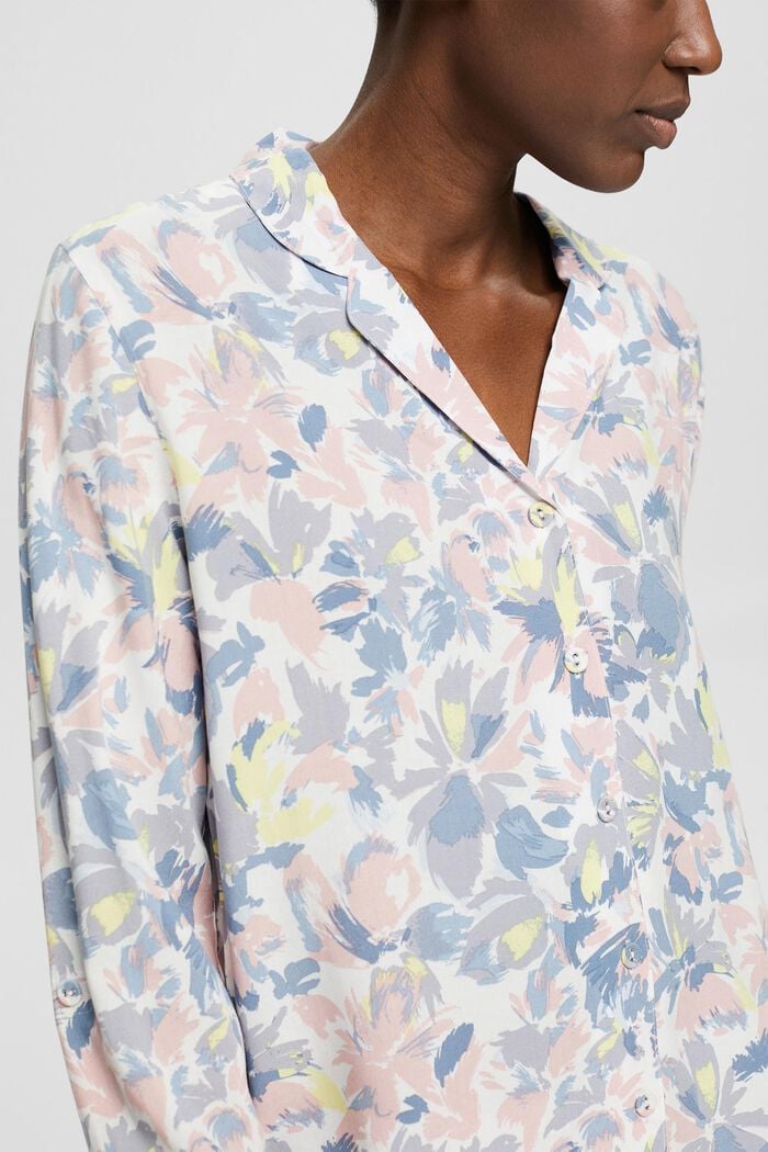 Pyjama mit floralem Muster, LENZING™ ECOVERO™, OFF WHITE, detail image number 2