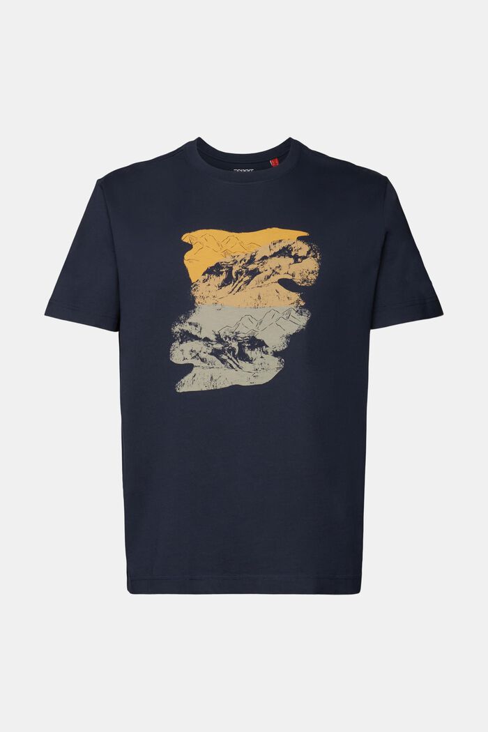 Baumwoll-T-Shirt mit Print, PETROL BLUE, detail image number 5