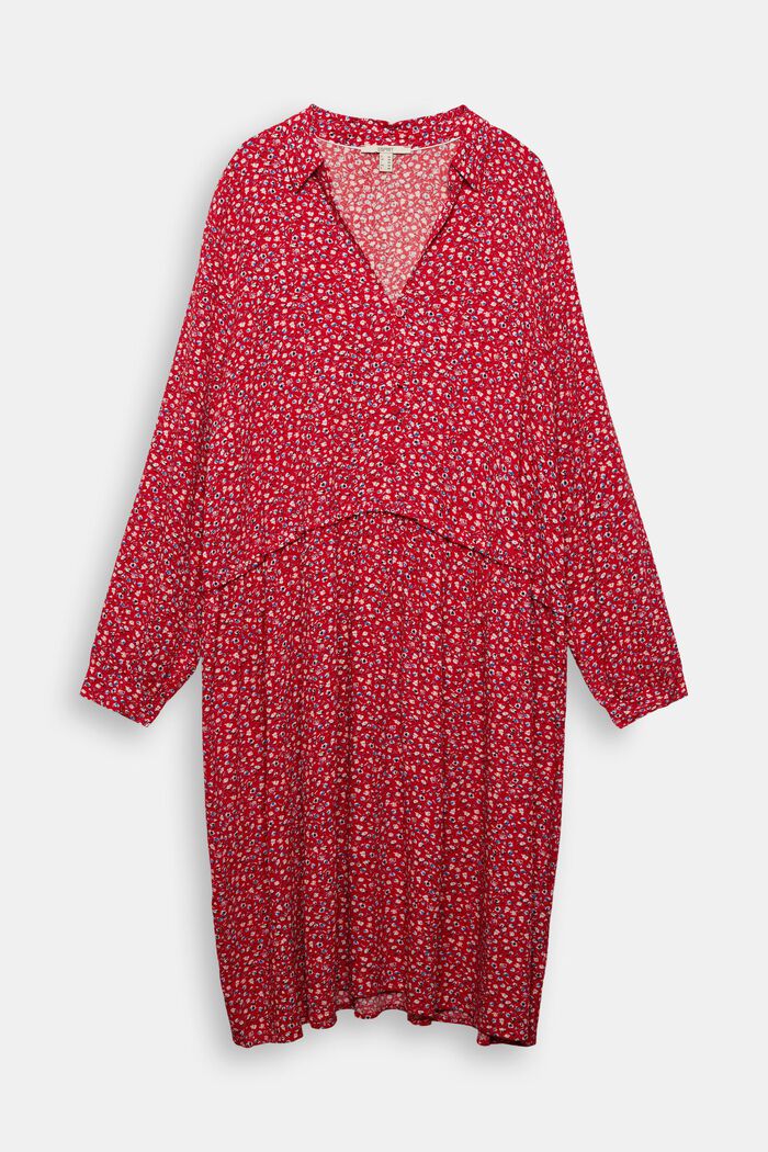 CURVY Print-Kleid aus LENZING™ ECOVERO™, RED, overview
