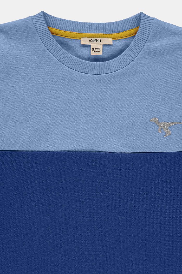 Colorblock-Sweatshirt mit Glitzer-Print, BRIGHT BLUE, detail image number 2