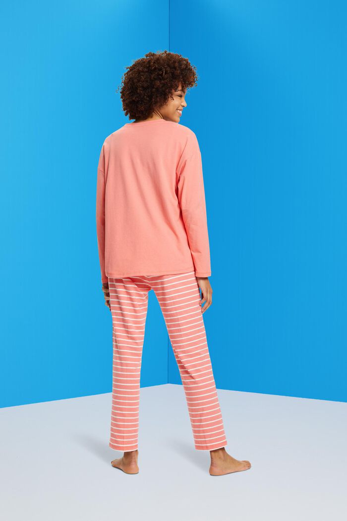 Langer Jersey-Pyjama, CORAL, detail image number 2