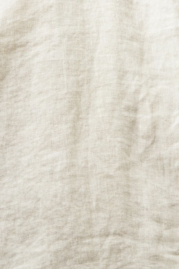 Midi-Hemdblusenkleid aus Leinen mit Gürtel, BEIGE, detail image number 5