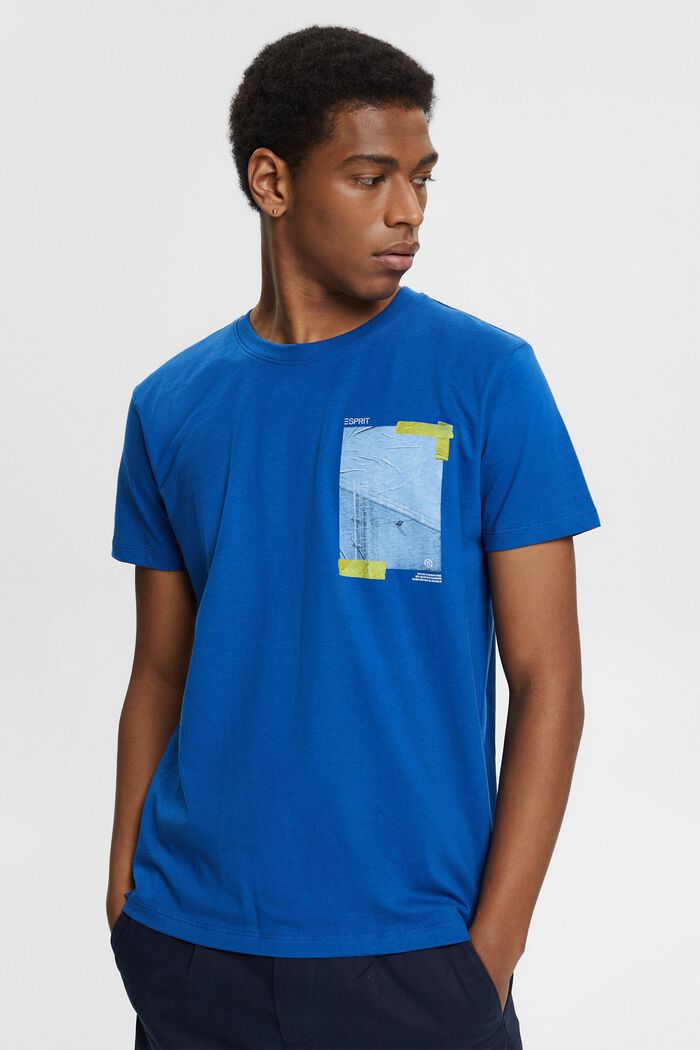 Jersey-Shirt aus 100% Baumwolle, BRIGHT BLUE, detail image number 0