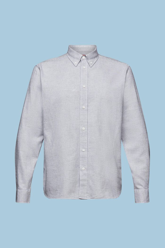 Baumwollhemd in normaler Passform mit Mini-Karos, WHITE, detail image number 6
