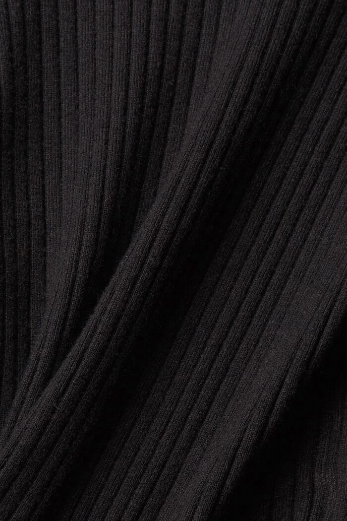 Gerippter Rollkragenpullover, BLACK, detail image number 5