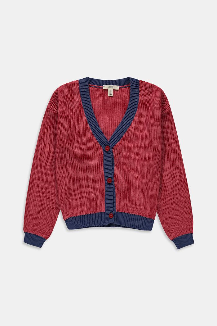 Sweaters cardigan, GARNET RED, detail image number 0