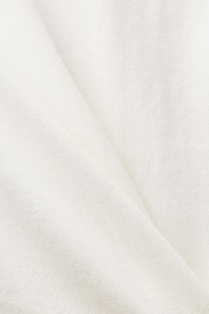 Baumwollpullover mit V-Ausschnitt, OFF WHITE, detail image number 5