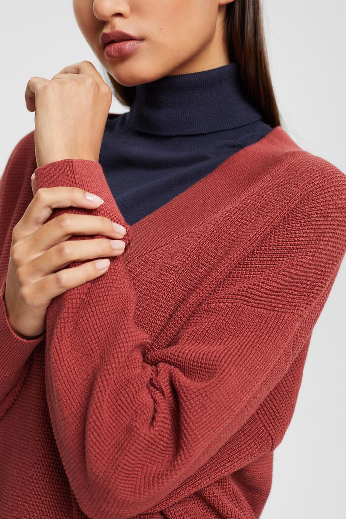 Pulloverkleid aus Baumwolle, TERRACOTTA, detail image number 2