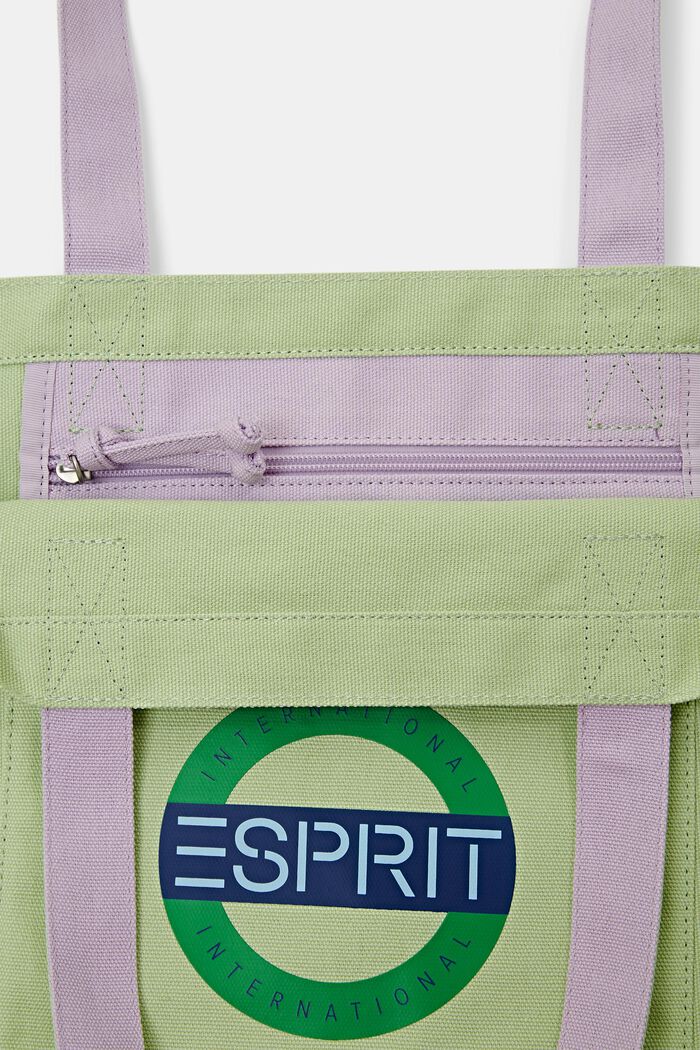 Tote Bag aus Baumwolle mit Logodesign, LIGHT GREEN, detail image number 3