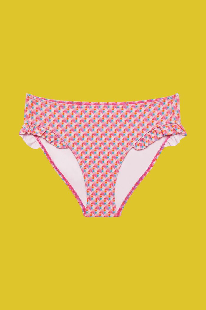 Mehrfarbige Bikinihose mit Rüschendetails, PINK FUCHSIA, detail image number 3