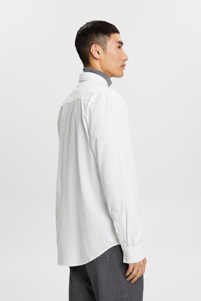 Button-Down-Hemd aus Popeline, 100 % Baumwolle, WHITE, detail image number 3