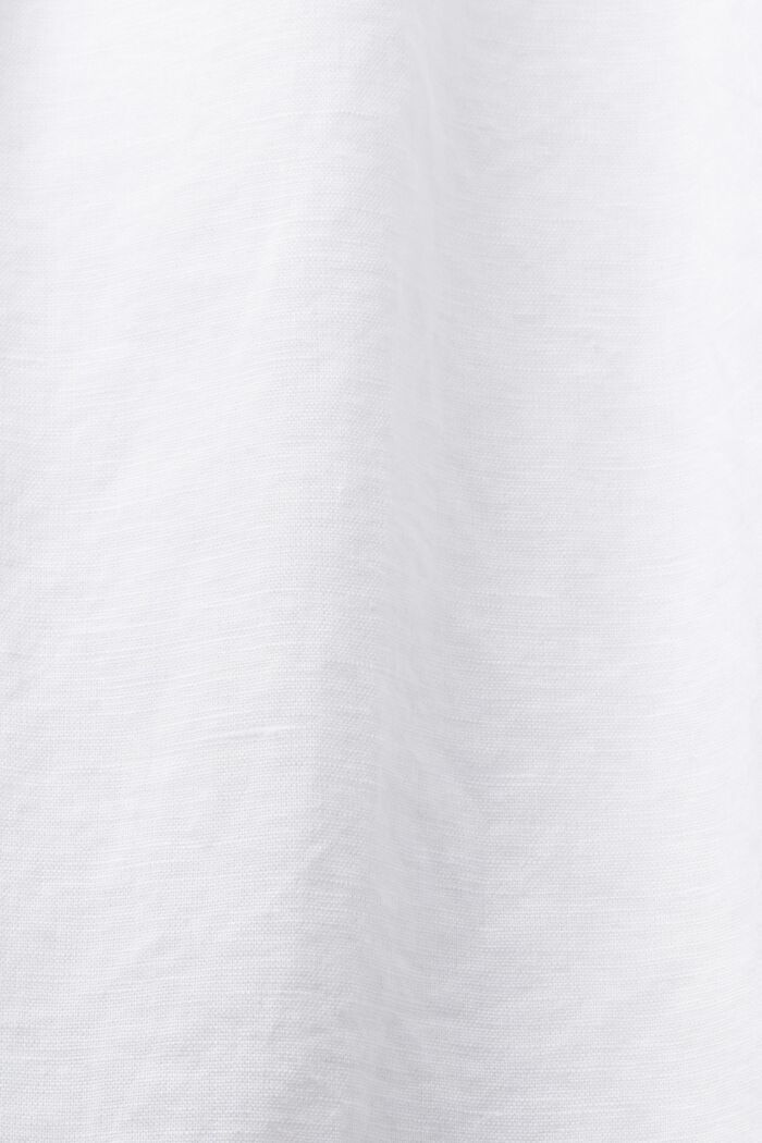 Ärmellose, gesmokte Bluse aus Baumwolle-Leinen-Mix, WHITE, detail image number 4