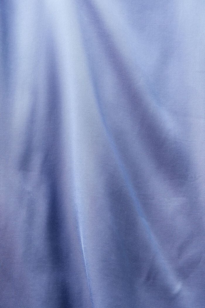 Gesmokte Satinbluse mit V-Ausschnitt, BLUE LAVENDER, detail image number 5