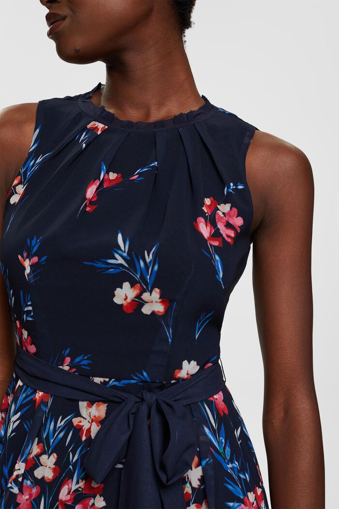 Chiffon-Kleid mit Blumen-Print, NAVY, detail image number 2