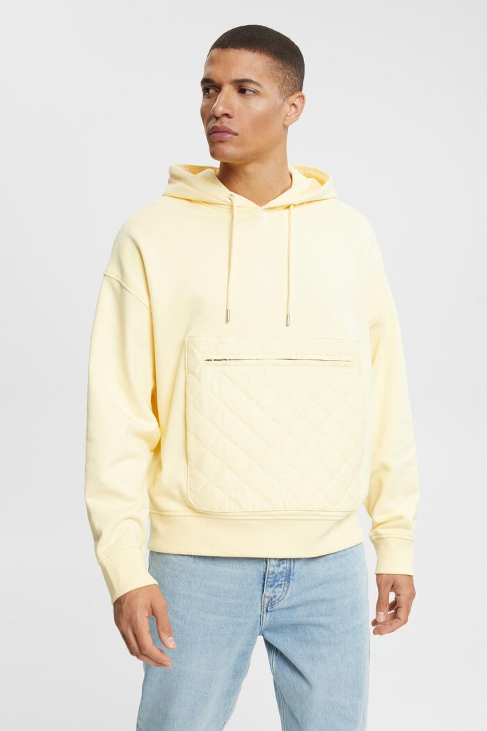 Oversize-Sweatshirt mit Zippertasche, PASTEL YELLOW, detail image number 0
