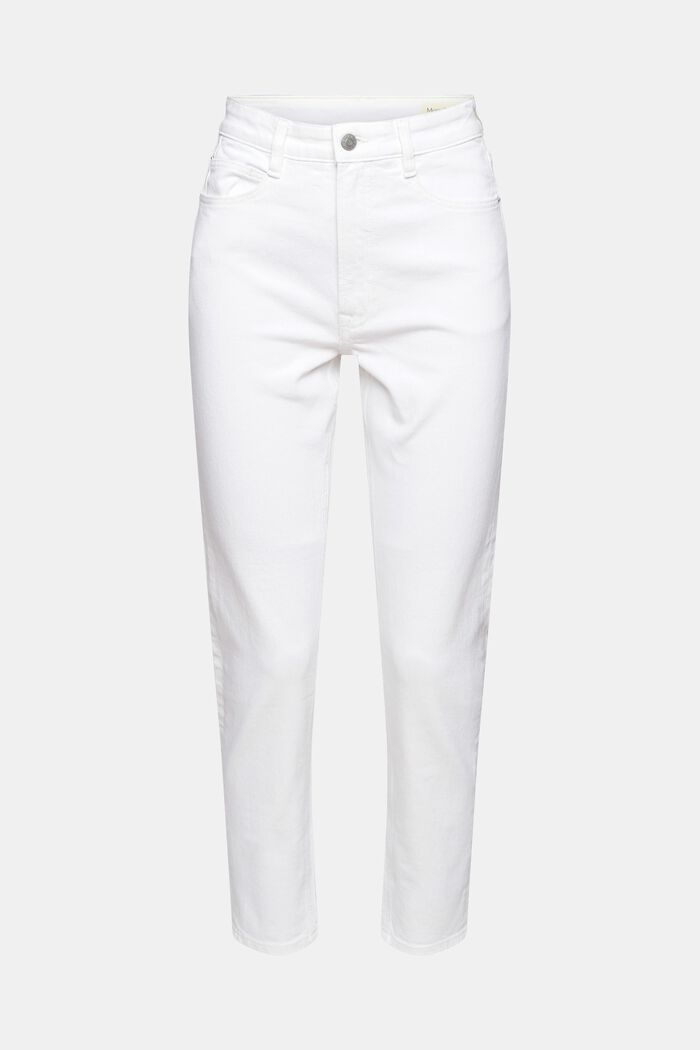 Mom Jeans aus Baumwolle, WHITE, detail image number 7