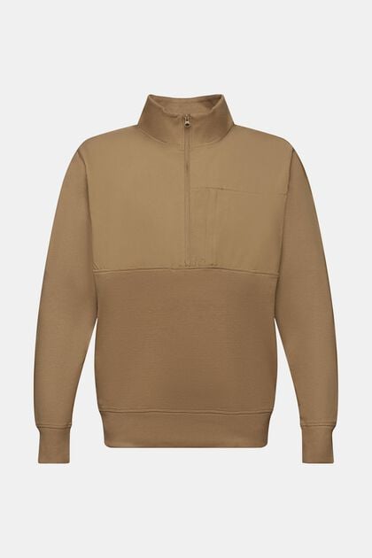 Troyer-Sweatshirt aus Materialmix
