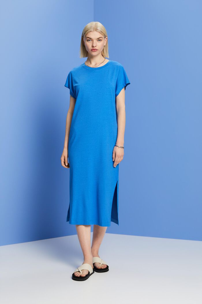 Midi-Kleid aus Jersey, BRIGHT BLUE, detail image number 4