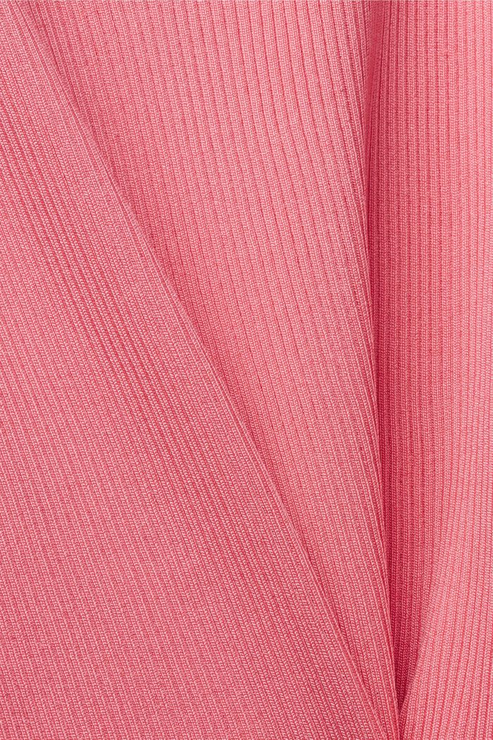 Kurzärmeliger Pullover in Ripp-Optik, PINK FUCHSIA, detail image number 4