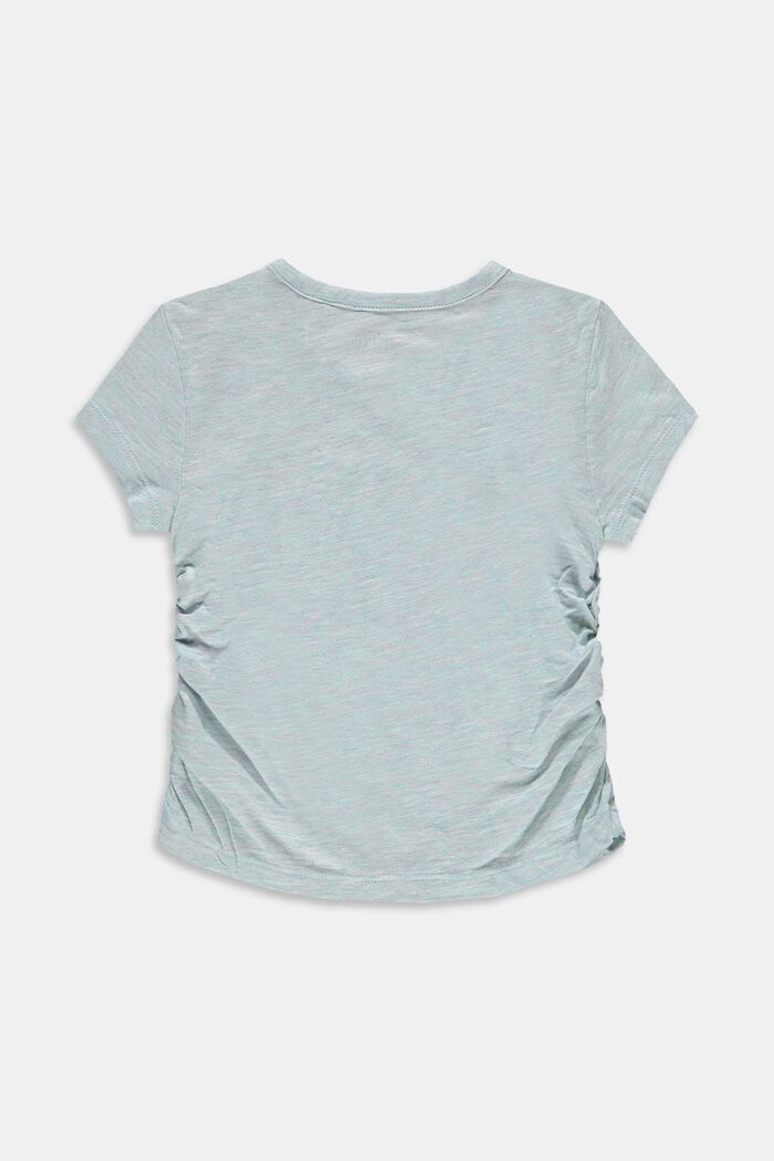 T-Shirt mit Raffung und kleinem Print, LIGHT TURQUOISE, detail image number 1