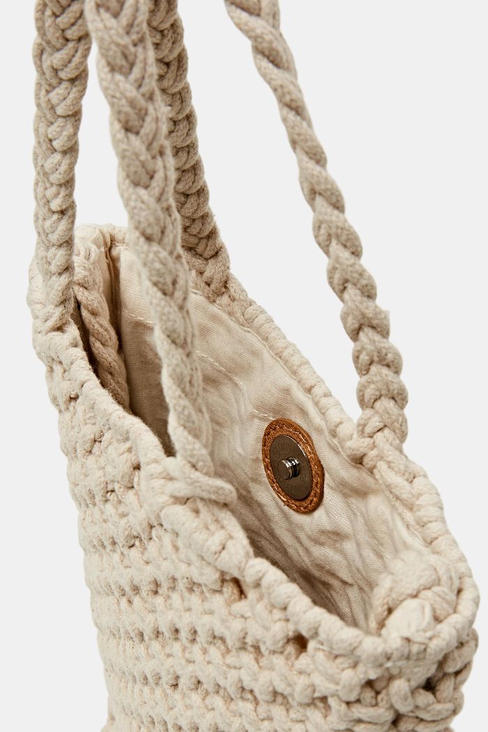 Mini Tote Bag aus 100 % gehäkelter Baumwolle, OFF WHITE, detail image number 1