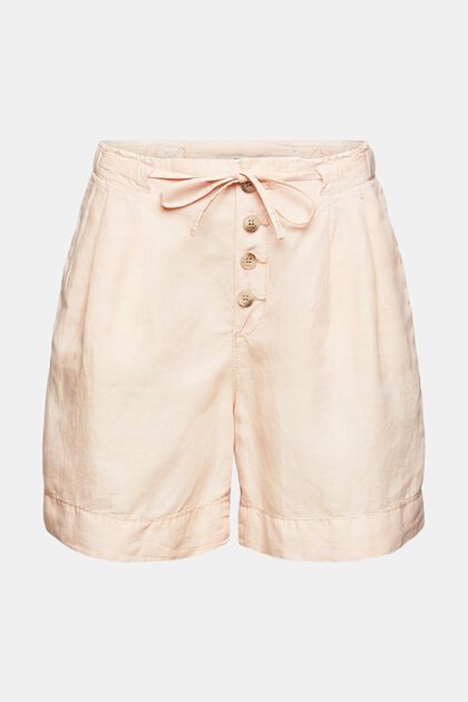 Mit Leinen: Shorts mit Knopfleiste