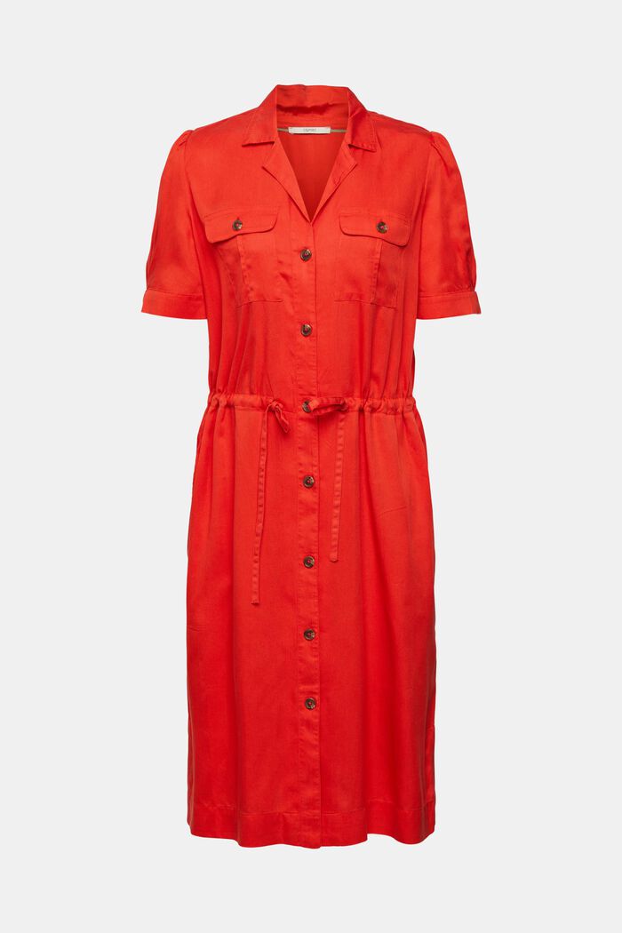Kleid mit Kordelzug, TENCEL™, ORANGE RED, detail image number 6