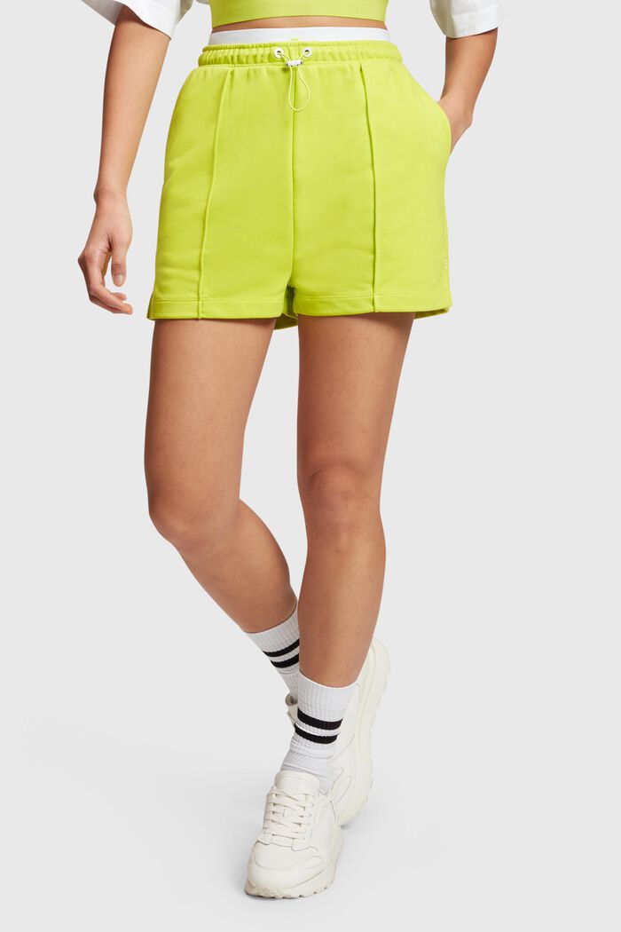 Relaxed Sweat-Shorts mit doppeltem Bund, LIME YELLOW, detail image number 0