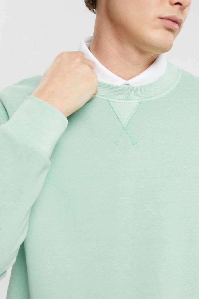 Unifarbenes Sweatshirt im Regular Fit, LIGHT AQUA GREEN, detail image number 2