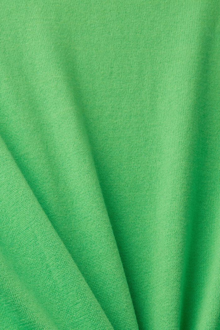 Pullover mit V-Ausschnitt aus Baumwolle, GREEN, detail image number 4
