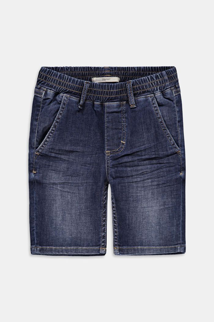 Jeans-Shorts mit Elastikbund, BLUE DARK WASHED, detail image number 0