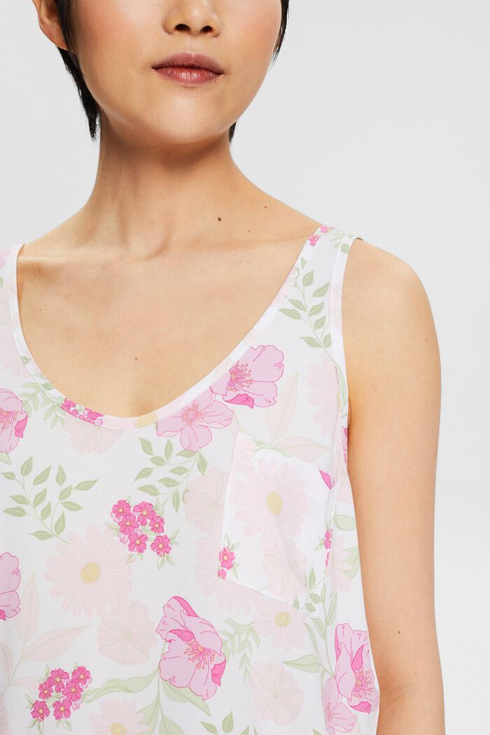 Floral gemusterter Pyjama, LENZING™ ECOVERO™, WHITE, detail image number 3