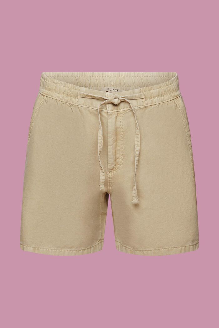 Twill-Shorts mit gesmokter Taille, DUSTY GREEN, detail image number 7