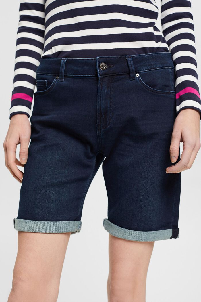 Jeans-Shorts aus Bio-Baumwoll-Mix, BLUE RINSE, detail image number 2