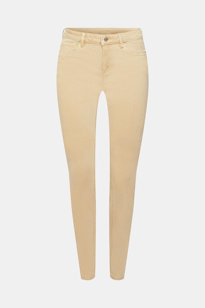Skinny Jeans mit mittelhohem Bund, CREAM BEIGE, detail image number 7