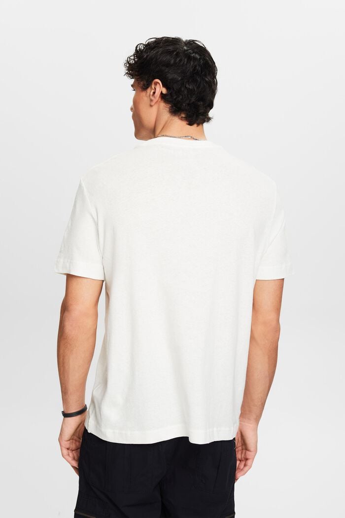 T-Shirt aus Baumwolle-Leinen-Mix, OFF WHITE, detail image number 2