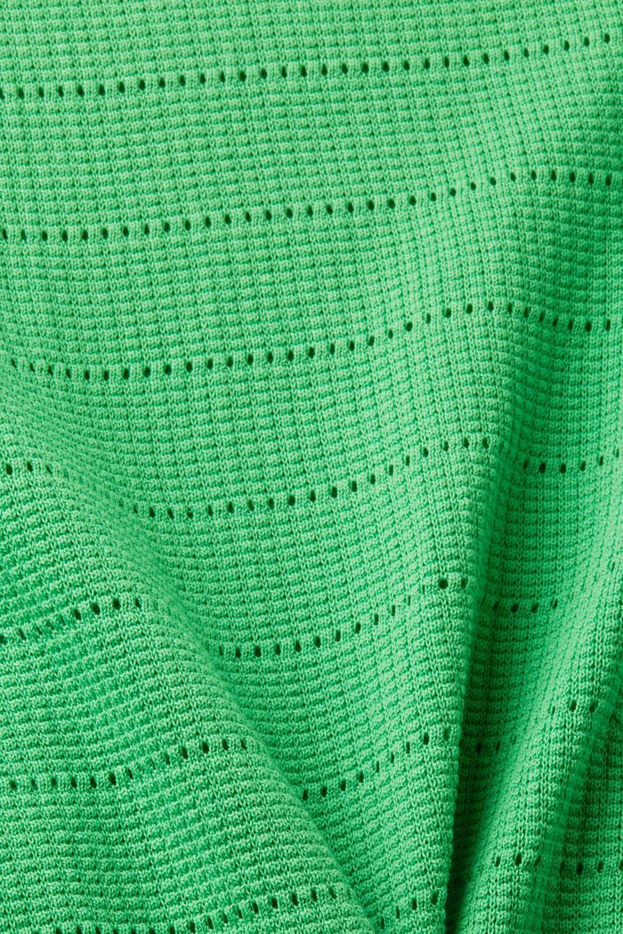 Baumwollpullover in Pointelle-Optik, GREEN, detail image number 4