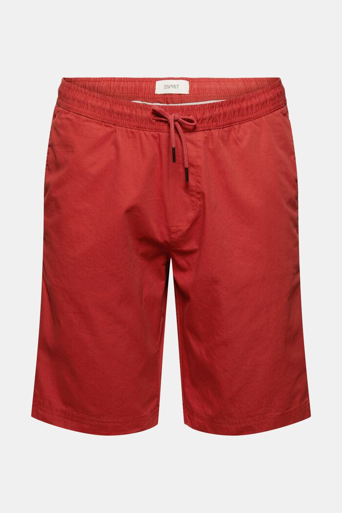 Shorts mit Gummibund, 100% Organic Cotton, RED, overview