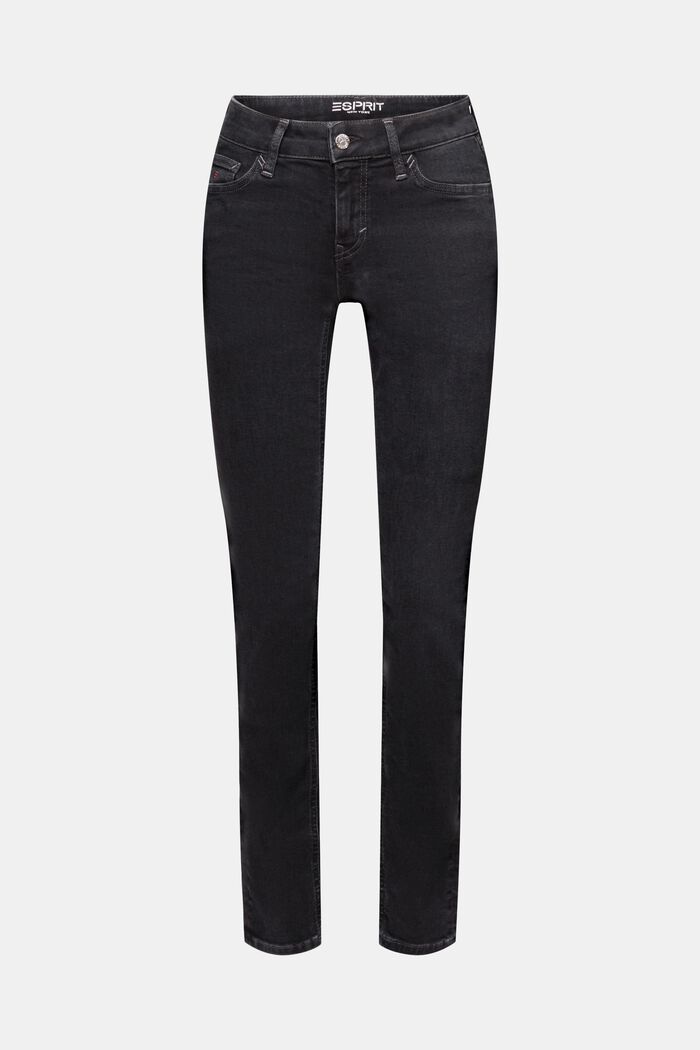 Schmale Jeans mit mittlerer Bundhöhe, BLACK RINSE, detail image number 7