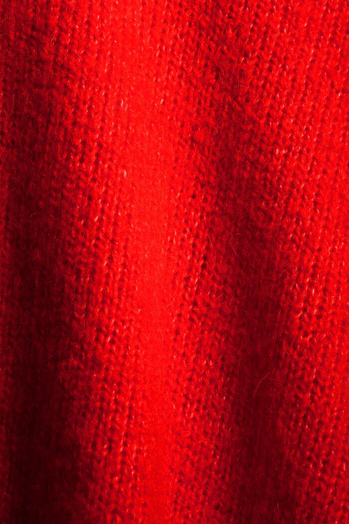 Mit Wolle/Alpaka: weicher U-Boot-Pullover, ORANGE RED, detail image number 4