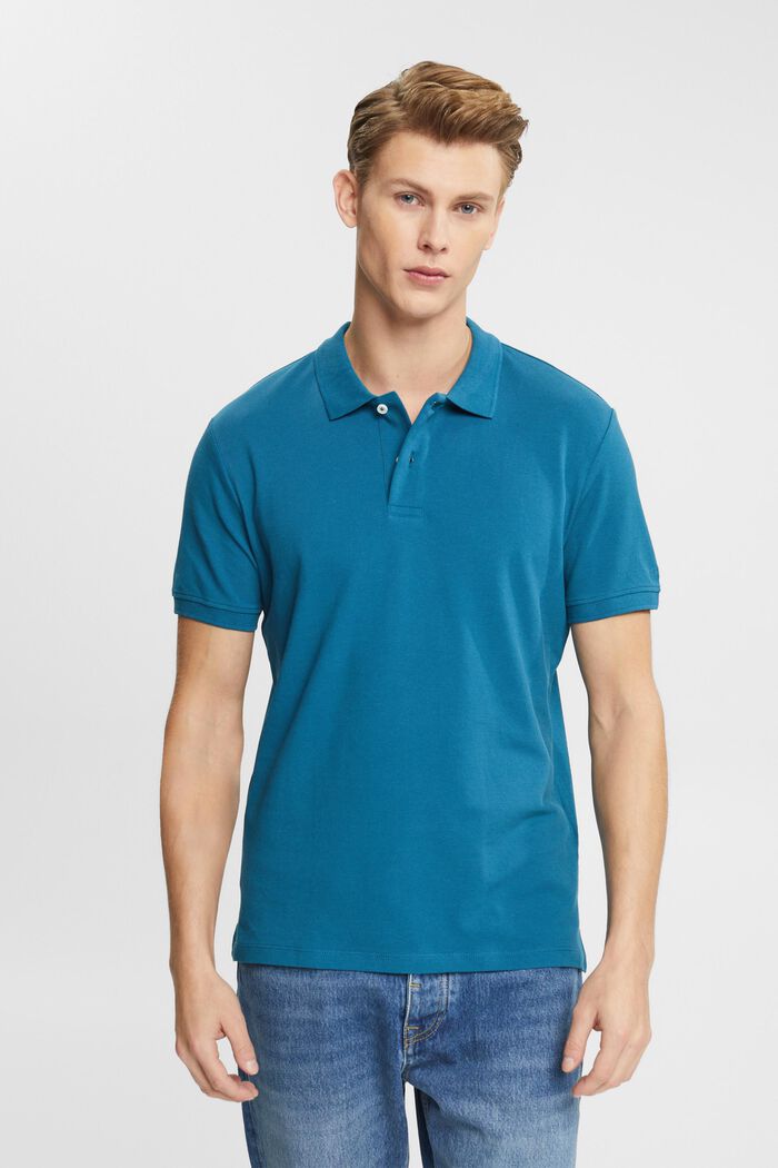 Slim Fit Poloshirt, PETROL BLUE, detail image number 0