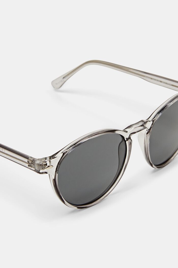 Sonnenbrille mit transparenter runder Fassung, GREY, detail image number 1