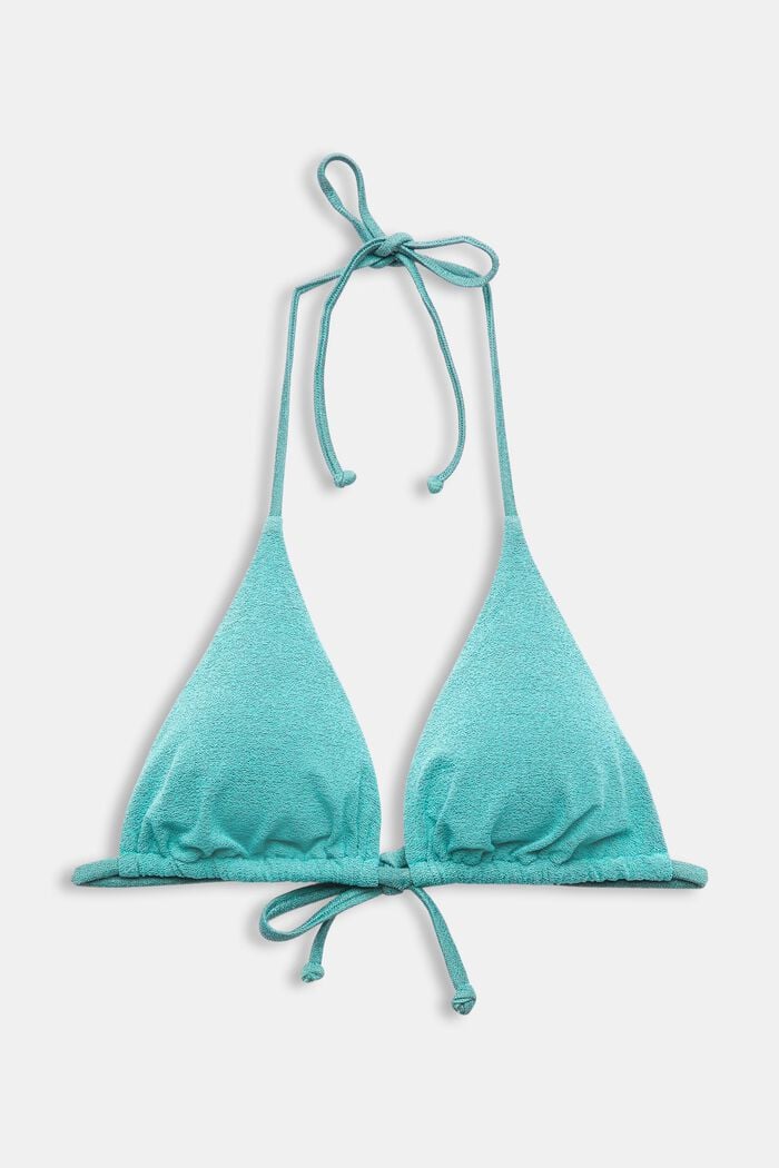 Wattiertes Triangel-Bikinitop, AQUA GREEN, detail image number 5