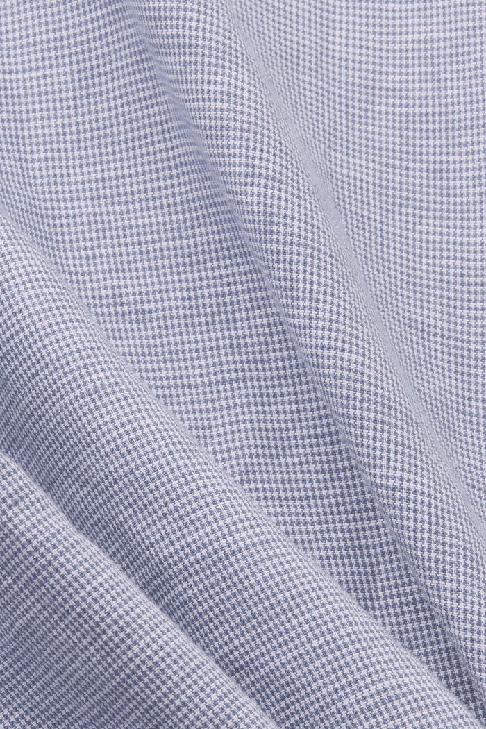 Kurzarm-Hemd mit Hahnentrittmuster, Leinen-Mix, BLUE, detail image number 6