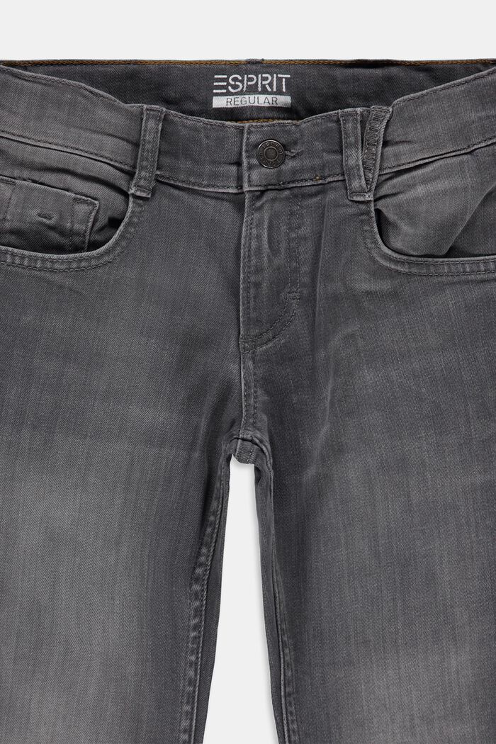 Stretch-Jeans mit weitenverstellbarem Bund, GREY MEDIUM WASHED, detail image number 2