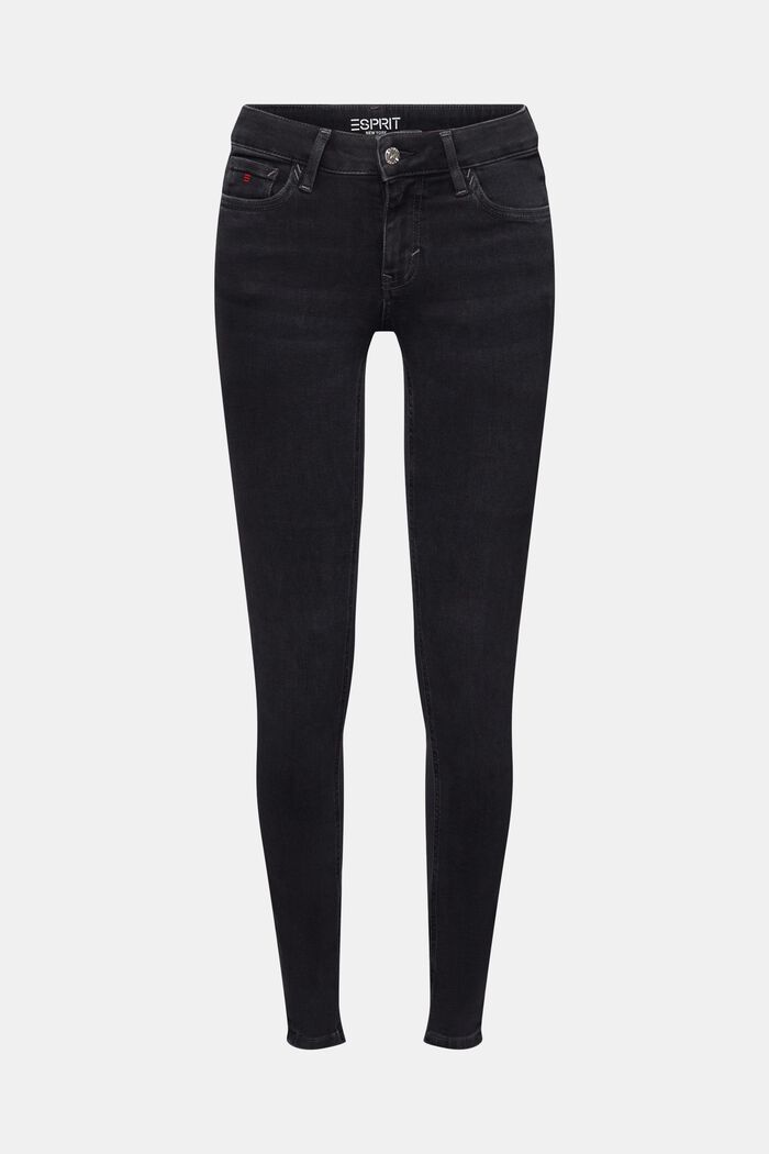 Skinny Jeans mit mittlerer Bundhöhe, BLACK RINSE, detail image number 7
