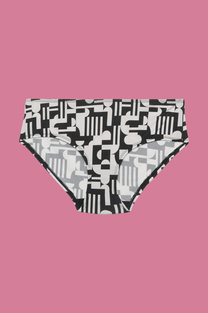 Glänzende Hipster-Slips mit geometrischem Print, BLACK, detail image number 4